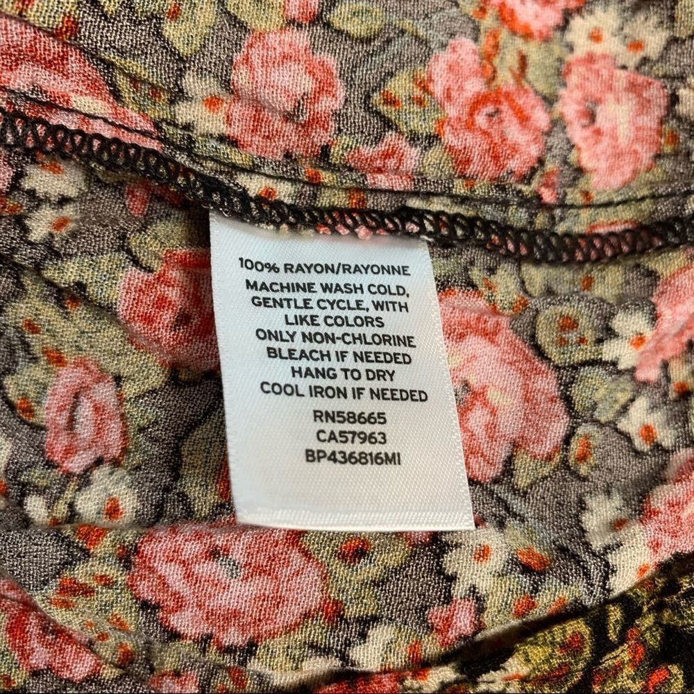 NORDSTROM BP feminine black rose floral loose fit dress NWOT women’s size small - Picture 6 of 9